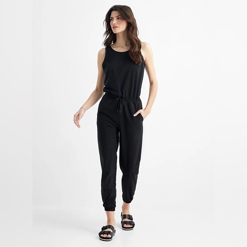 The North Face Never Stop Wearing Jumpsuit Black Womens XS Sleeveless Stretch